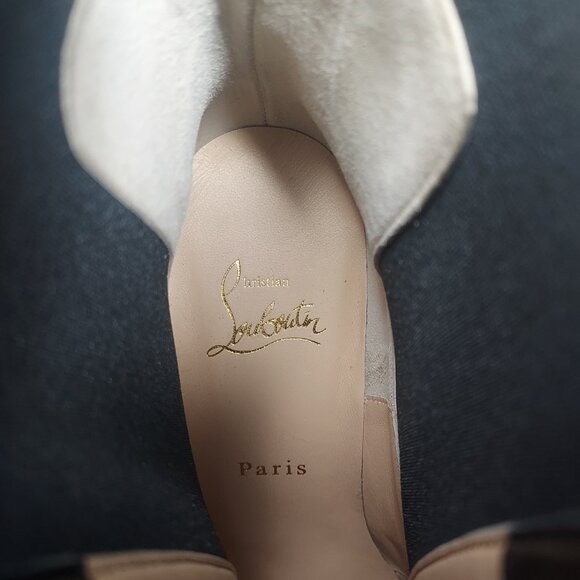 Christian Louboutin Black Out Line Stud Spike Lug Heel Leather Boot - Picture 5 of 11